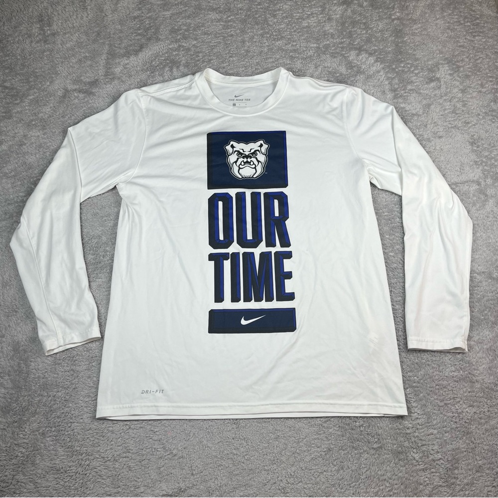 Nike Dri-Fit Butler Bulldogs Legend Long Sleeve Shirt Men's Large White Our Time